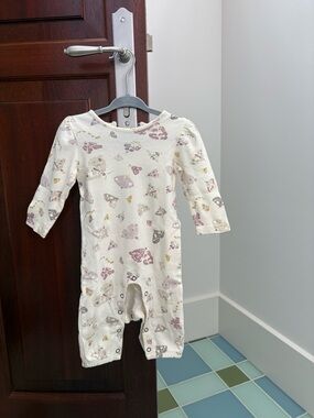 Cream Mushroom-Print Long Sleeve Baby One-Piece🦋💜